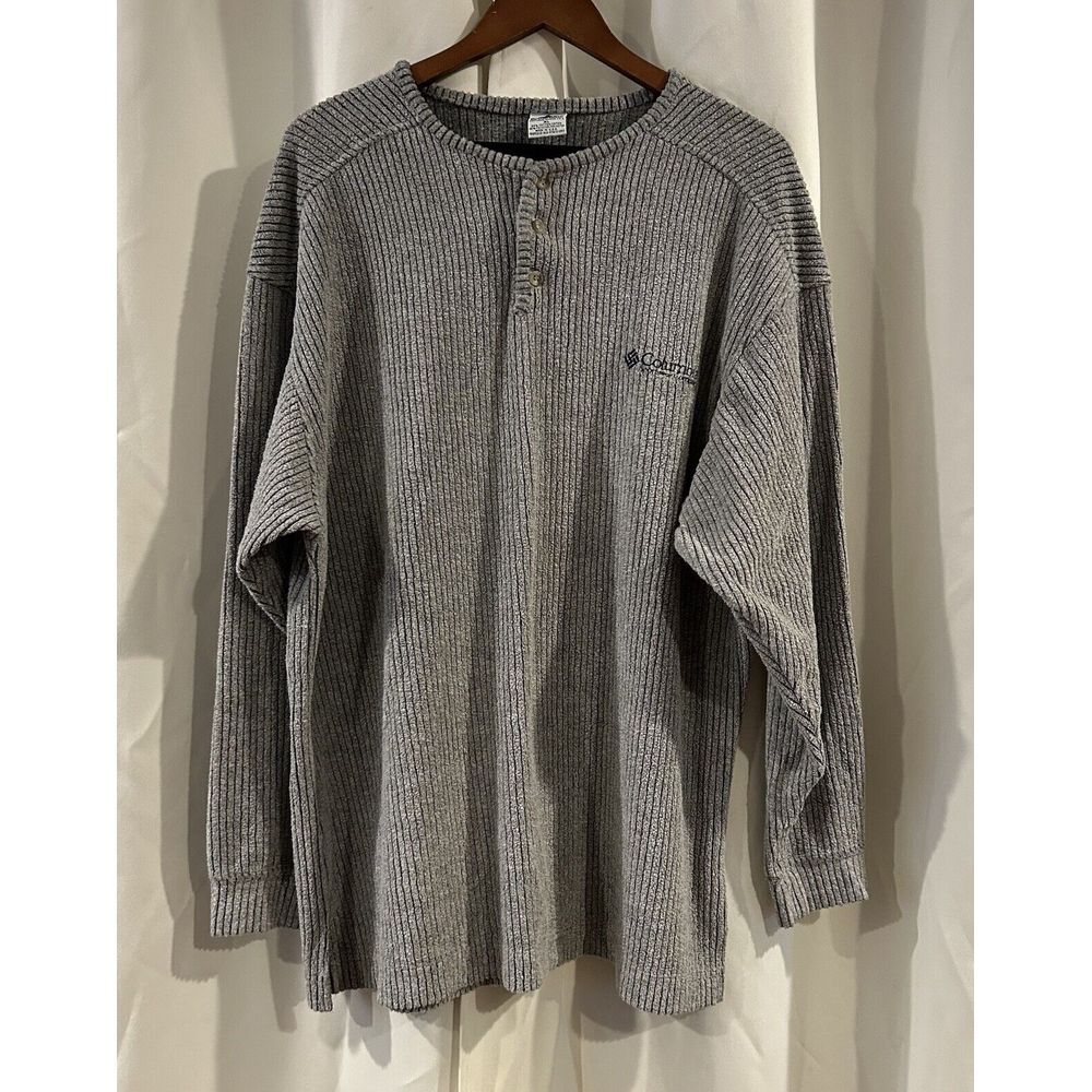 Columbia Sportswear Mens‎ Cable Knit Crew Neck Sweater Gray Size XL